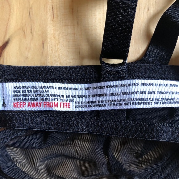 Free People Black Vex Mesh Triangle Underwire Bra - Picture 8 of 9